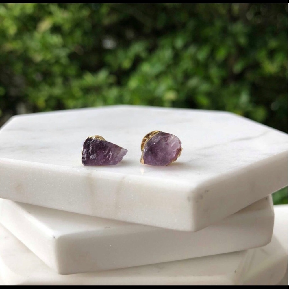 Boutique Amethyst Stud Earrings